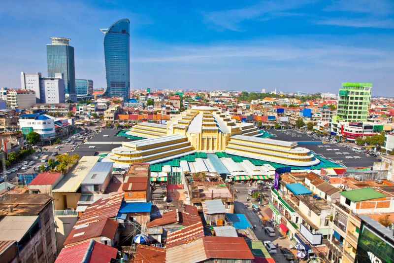 Central Market (Phsar Thmey) in Phnom Penh City